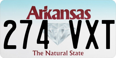 AR license plate 274VXT