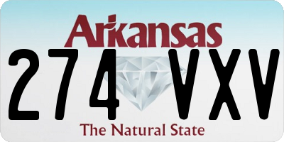 AR license plate 274VXV