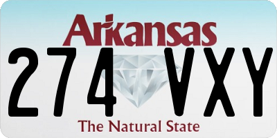 AR license plate 274VXY