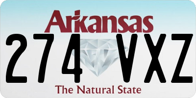 AR license plate 274VXZ