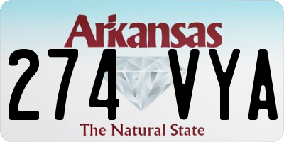 AR license plate 274VYA