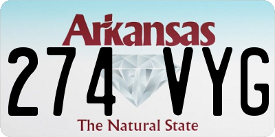 AR license plate 274VYG