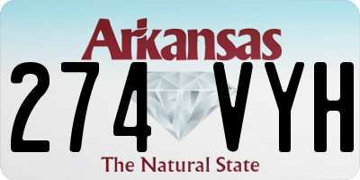 AR license plate 274VYH