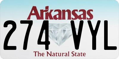 AR license plate 274VYL