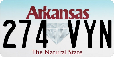 AR license plate 274VYN