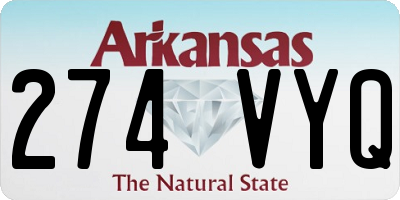 AR license plate 274VYQ