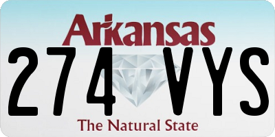 AR license plate 274VYS