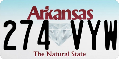 AR license plate 274VYW