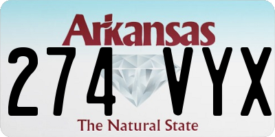 AR license plate 274VYX