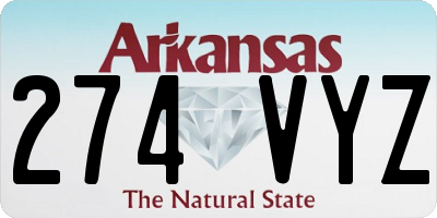 AR license plate 274VYZ