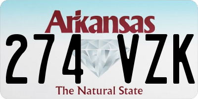 AR license plate 274VZK
