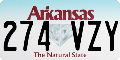 AR license plate 274VZY