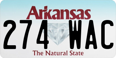 AR license plate 274WAC