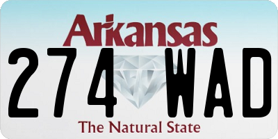 AR license plate 274WAD