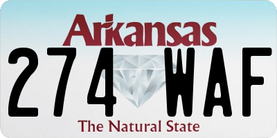 AR license plate 274WAF