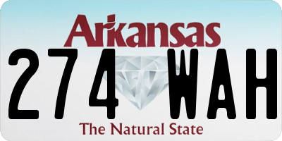 AR license plate 274WAH