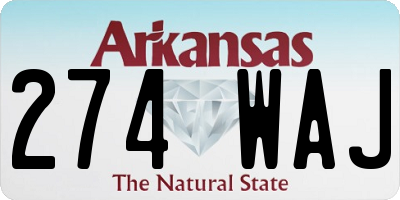 AR license plate 274WAJ