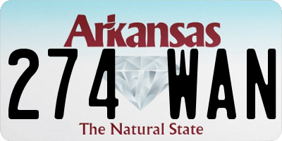 AR license plate 274WAN