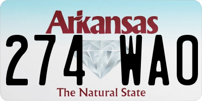 AR license plate 274WAO