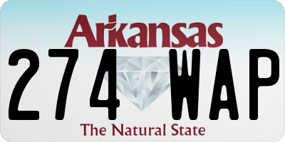 AR license plate 274WAP
