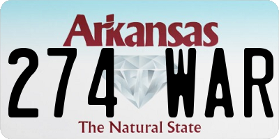AR license plate 274WAR