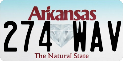 AR license plate 274WAV