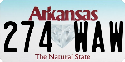 AR license plate 274WAW