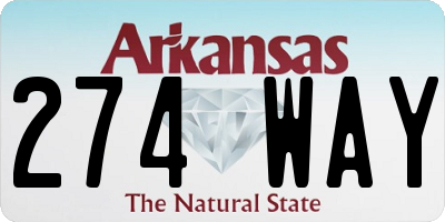 AR license plate 274WAY