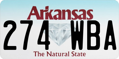 AR license plate 274WBA