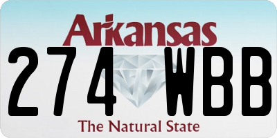 AR license plate 274WBB