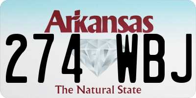 AR license plate 274WBJ