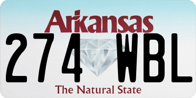 AR license plate 274WBL