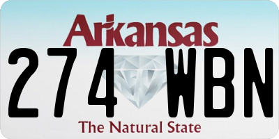 AR license plate 274WBN