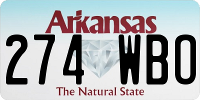 AR license plate 274WBO