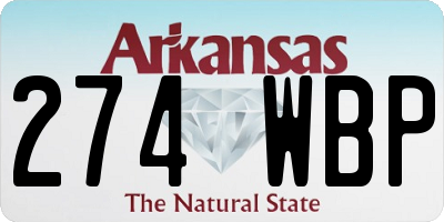 AR license plate 274WBP