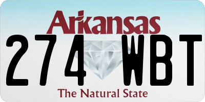 AR license plate 274WBT