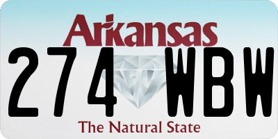 AR license plate 274WBW