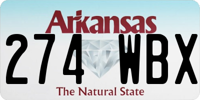 AR license plate 274WBX