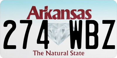 AR license plate 274WBZ