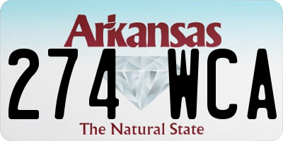 AR license plate 274WCA