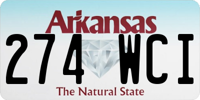 AR license plate 274WCI