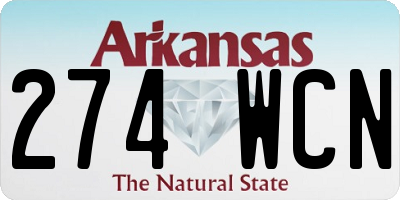 AR license plate 274WCN