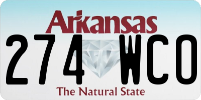 AR license plate 274WCO