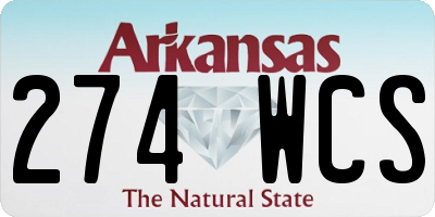 AR license plate 274WCS