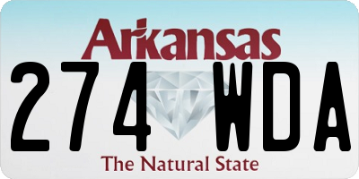 AR license plate 274WDA