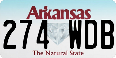 AR license plate 274WDB
