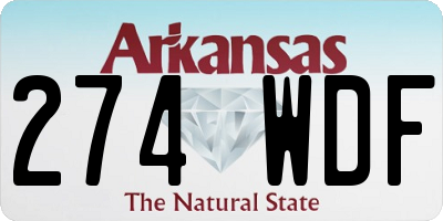 AR license plate 274WDF