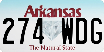 AR license plate 274WDG