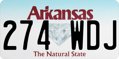 AR license plate 274WDJ