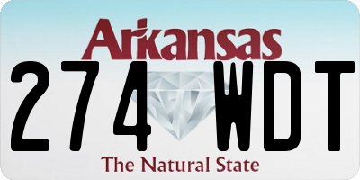 AR license plate 274WDT